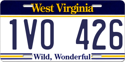 WV license plate 1VO426