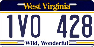 WV license plate 1VO428