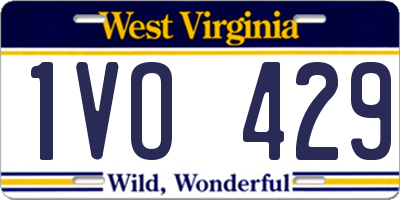 WV license plate 1VO429