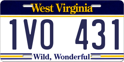 WV license plate 1VO431