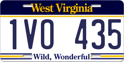WV license plate 1VO435