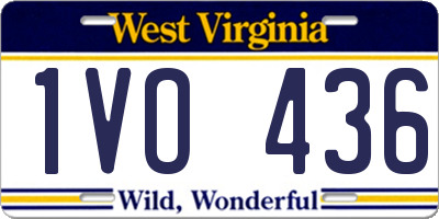 WV license plate 1VO436