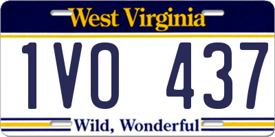 WV license plate 1VO437