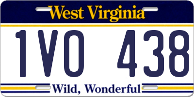 WV license plate 1VO438