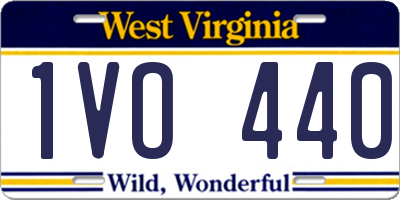 WV license plate 1VO440