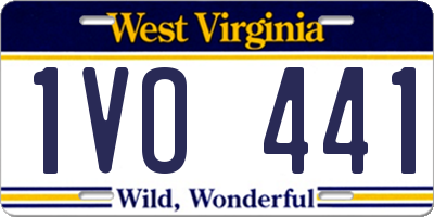 WV license plate 1VO441