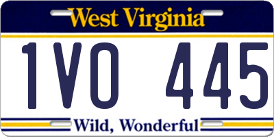 WV license plate 1VO445