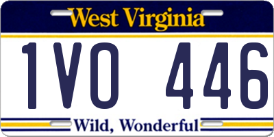 WV license plate 1VO446