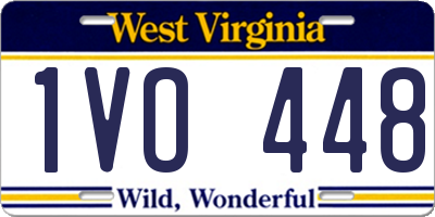 WV license plate 1VO448