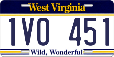 WV license plate 1VO451