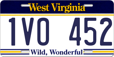 WV license plate 1VO452