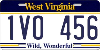 WV license plate 1VO456