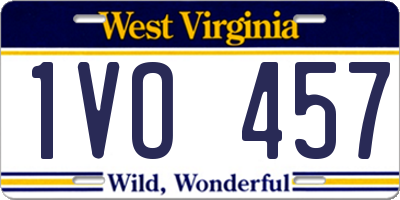 WV license plate 1VO457