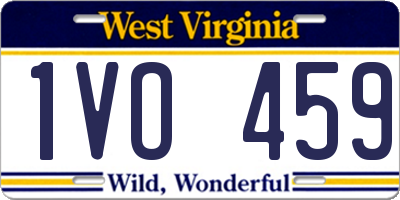WV license plate 1VO459