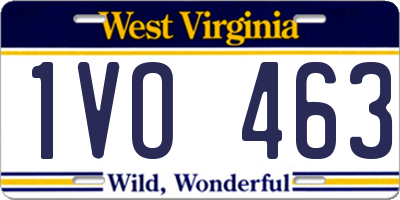 WV license plate 1VO463