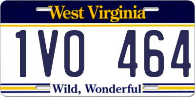 WV license plate 1VO464