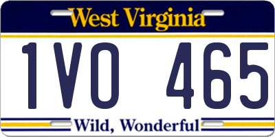 WV license plate 1VO465