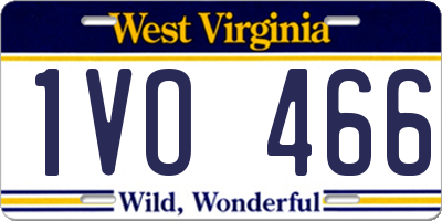 WV license plate 1VO466