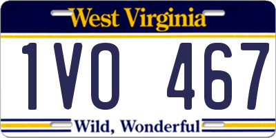 WV license plate 1VO467
