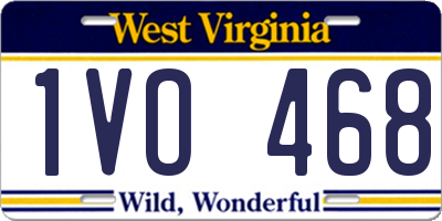 WV license plate 1VO468