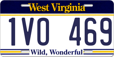 WV license plate 1VO469