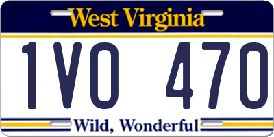WV license plate 1VO470