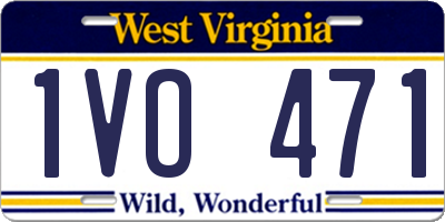 WV license plate 1VO471