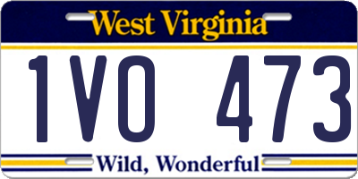 WV license plate 1VO473