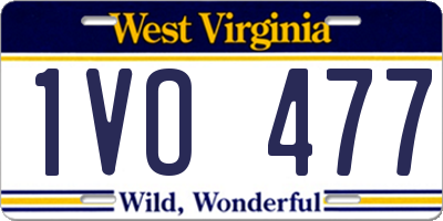 WV license plate 1VO477
