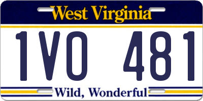 WV license plate 1VO481