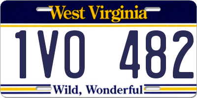 WV license plate 1VO482