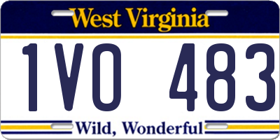 WV license plate 1VO483