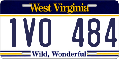 WV license plate 1VO484