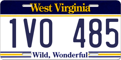 WV license plate 1VO485