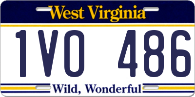 WV license plate 1VO486