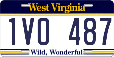 WV license plate 1VO487