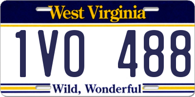 WV license plate 1VO488