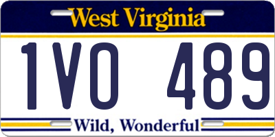 WV license plate 1VO489