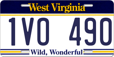 WV license plate 1VO490