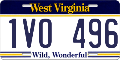 WV license plate 1VO496
