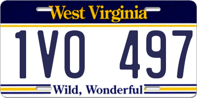 WV license plate 1VO497