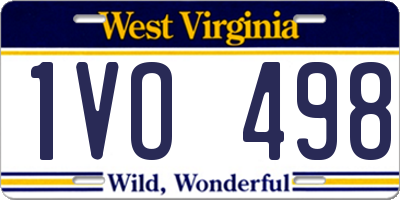 WV license plate 1VO498