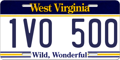 WV license plate 1VO500