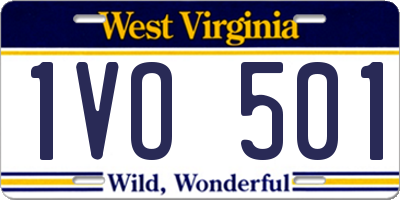 WV license plate 1VO501