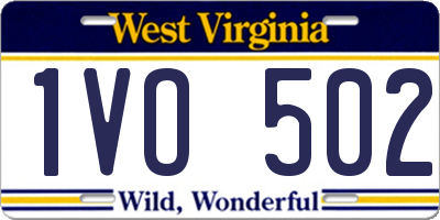 WV license plate 1VO502