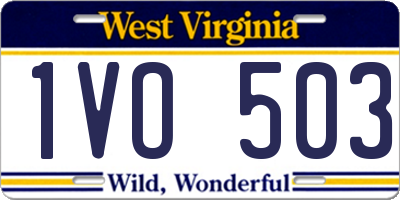 WV license plate 1VO503