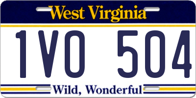 WV license plate 1VO504