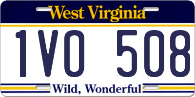 WV license plate 1VO508