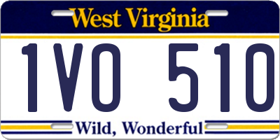 WV license plate 1VO510