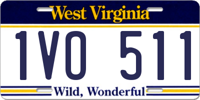 WV license plate 1VO511